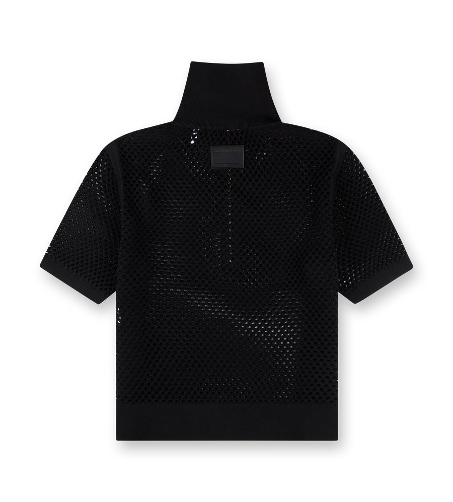 Mesh Quarter-Zip Shirt Black