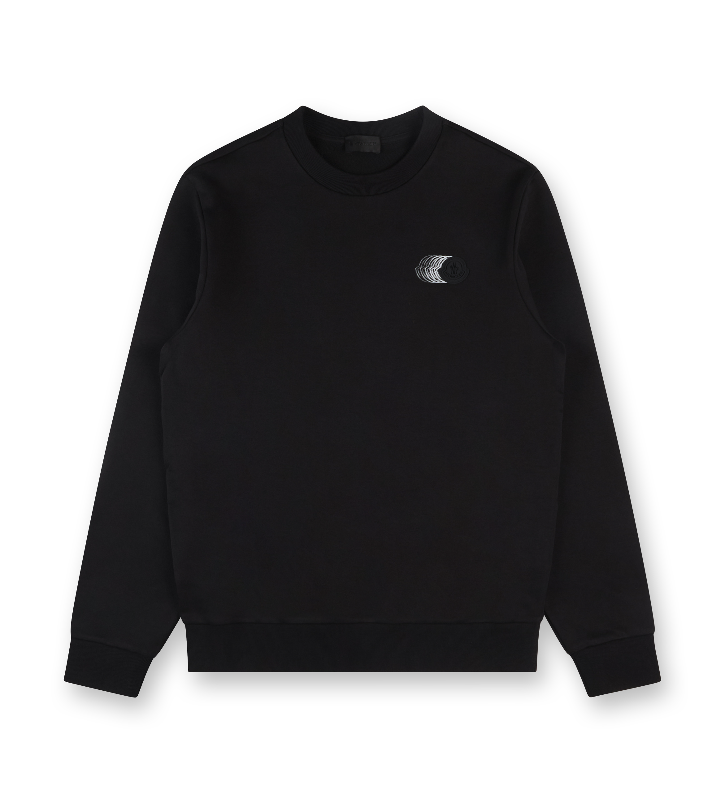 Faded Logo Motif Cotton Sweatshirt Black