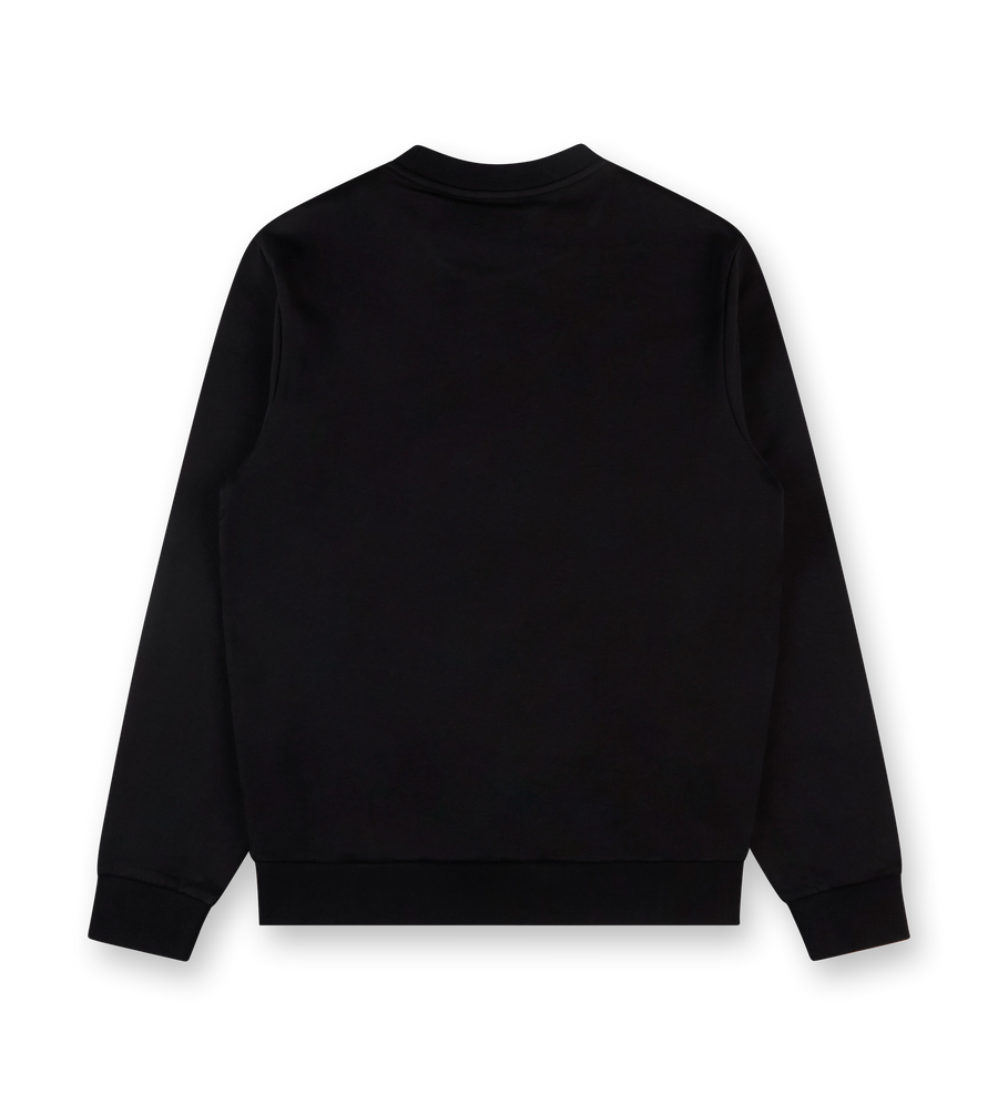 Faded Logo Motif Cotton Sweatshirt Black