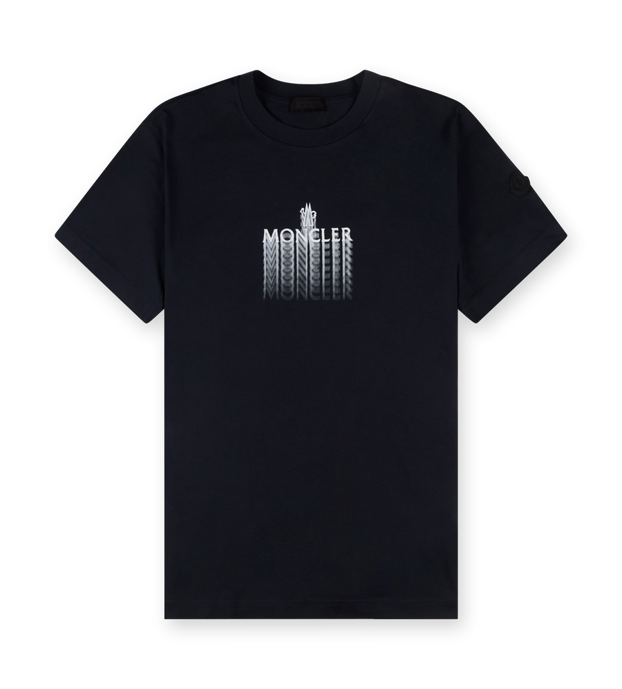 Faded Logo Cotton T-shirt Navy Blue