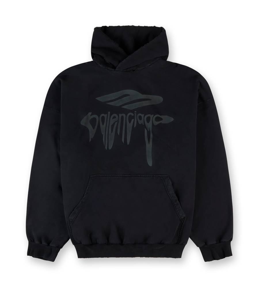 Balenciaga PS25 Large Fit Hoodie Black