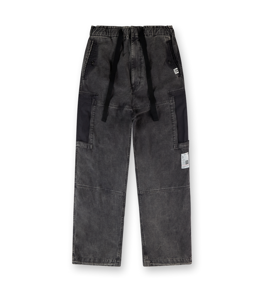 Cotton Satin Cargo Trousers Indigo