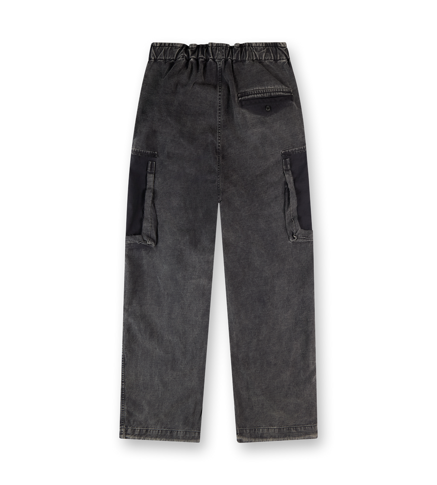 Cotton Satin Cargo Trousers Indigo