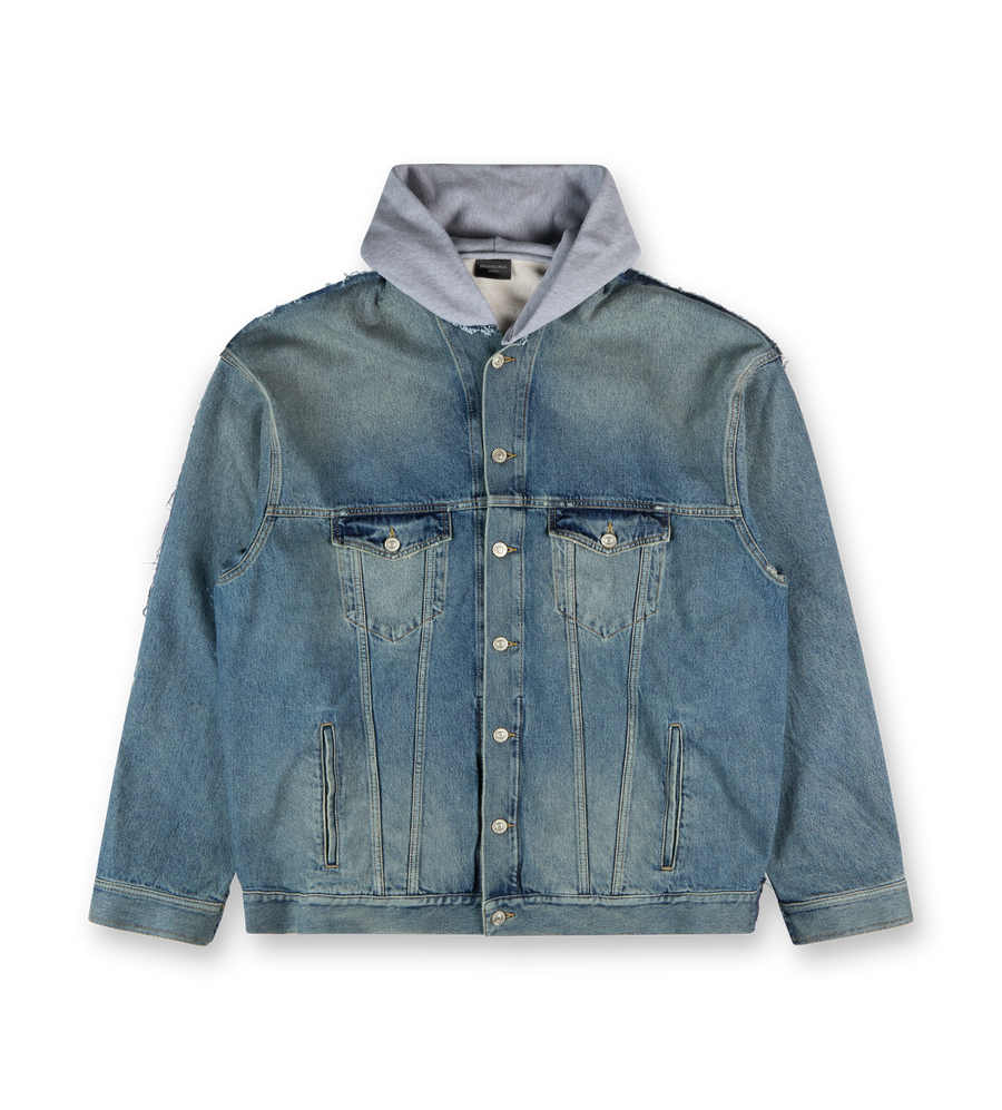 Hybrid Hooded Jacket Denim Blue