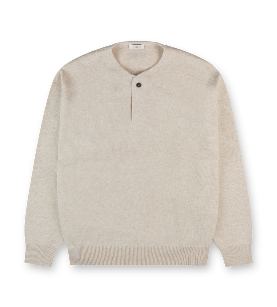 Fear of God Fine Knit Henley (Heather Beige)