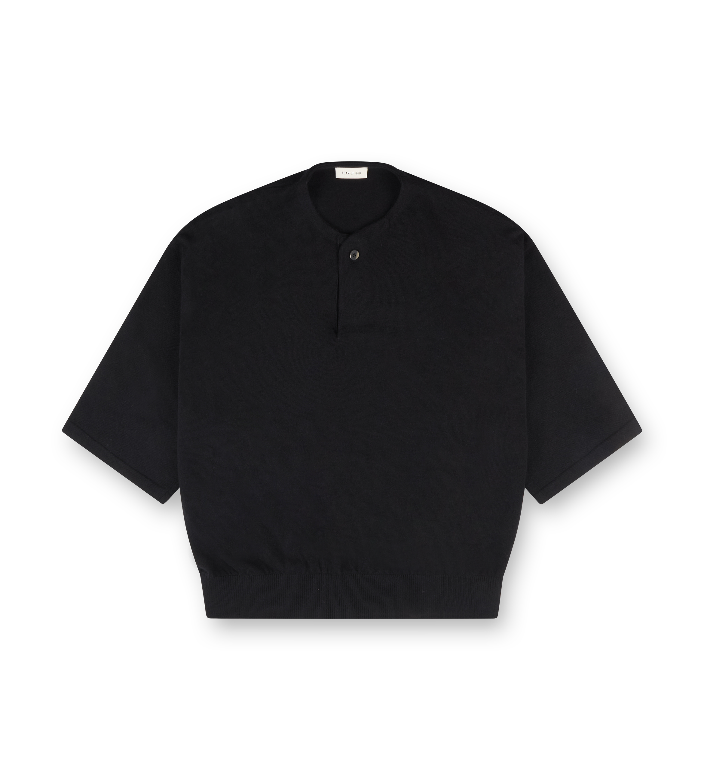 Fear of God Fine Knit Henley Tee (Black)