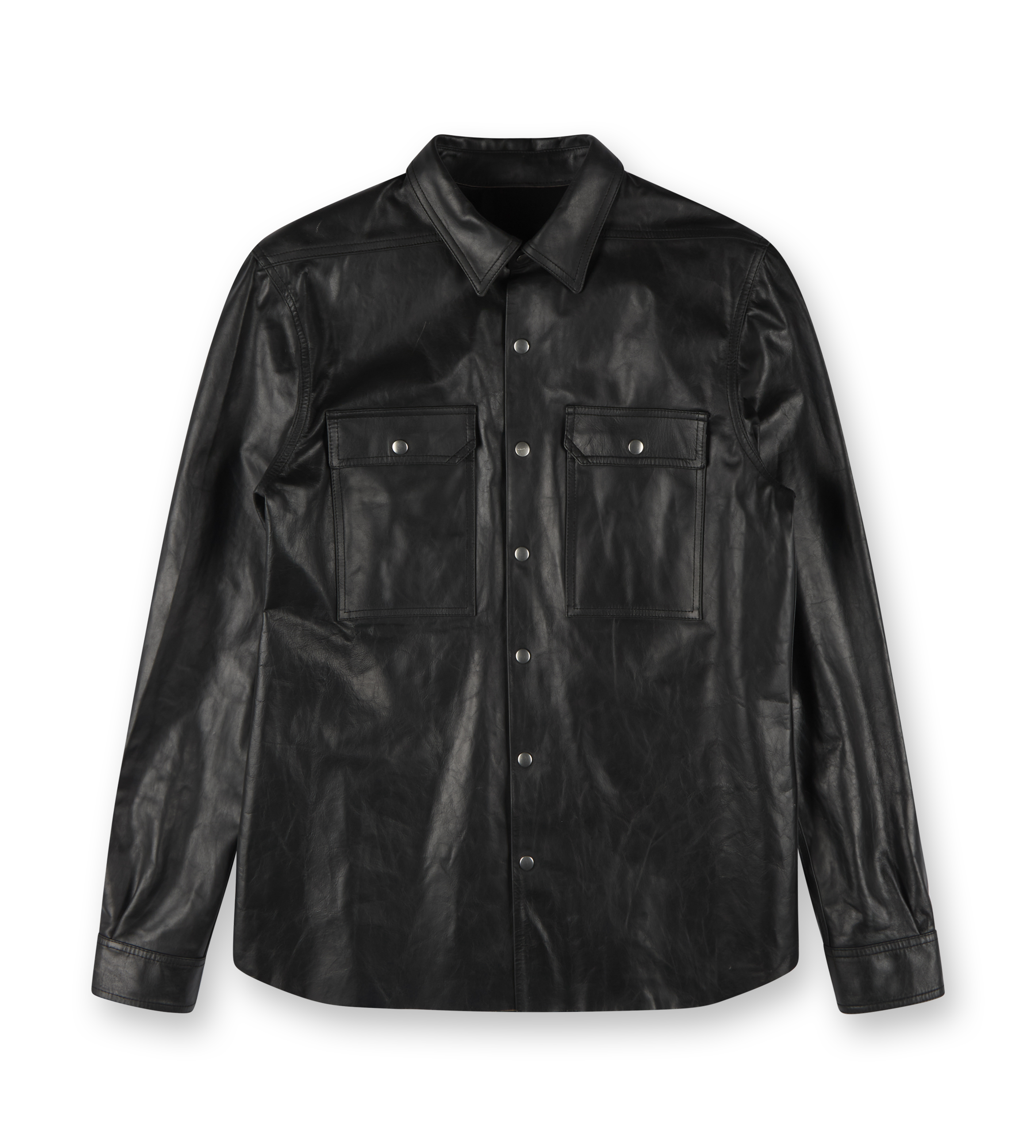 Leather Outershirt Jacket Black