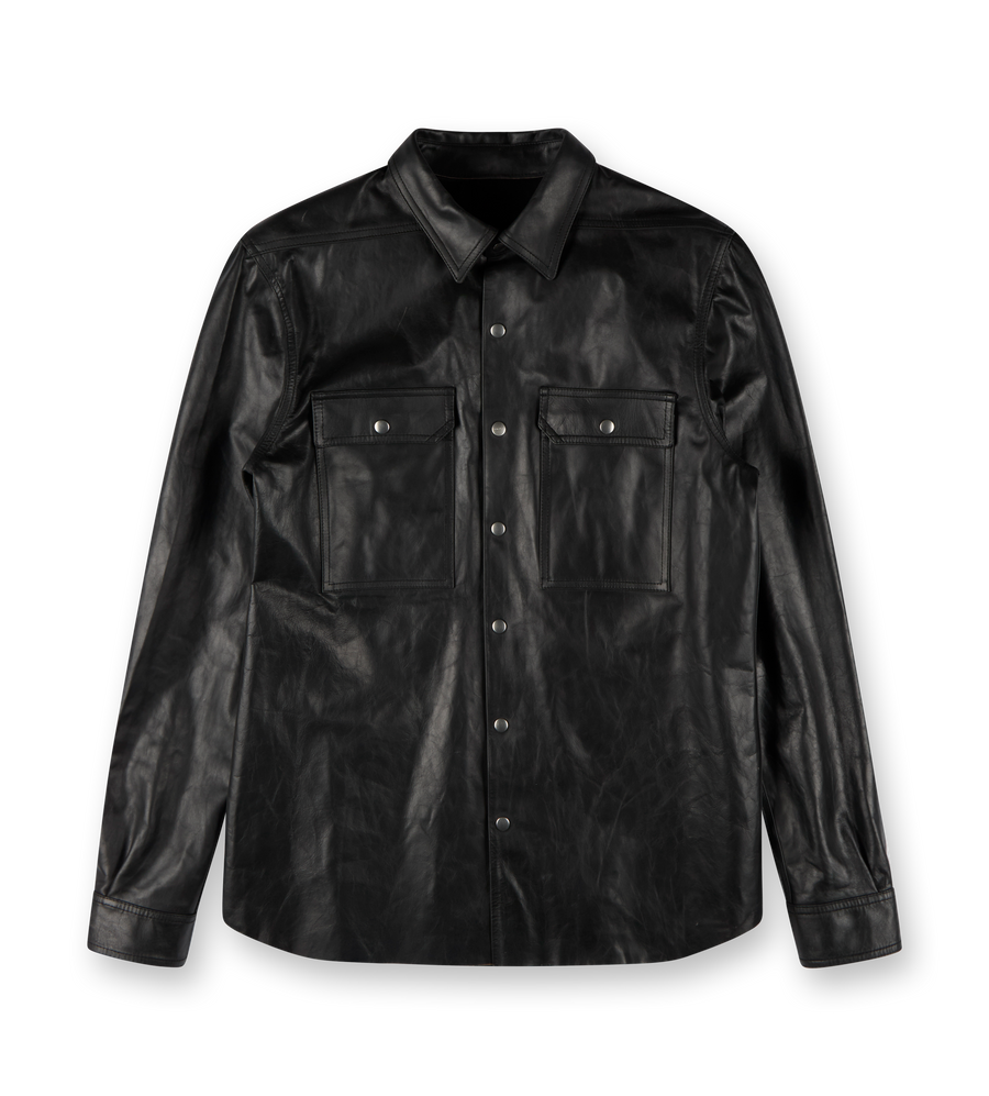 Leather Outershirt Jacket Black