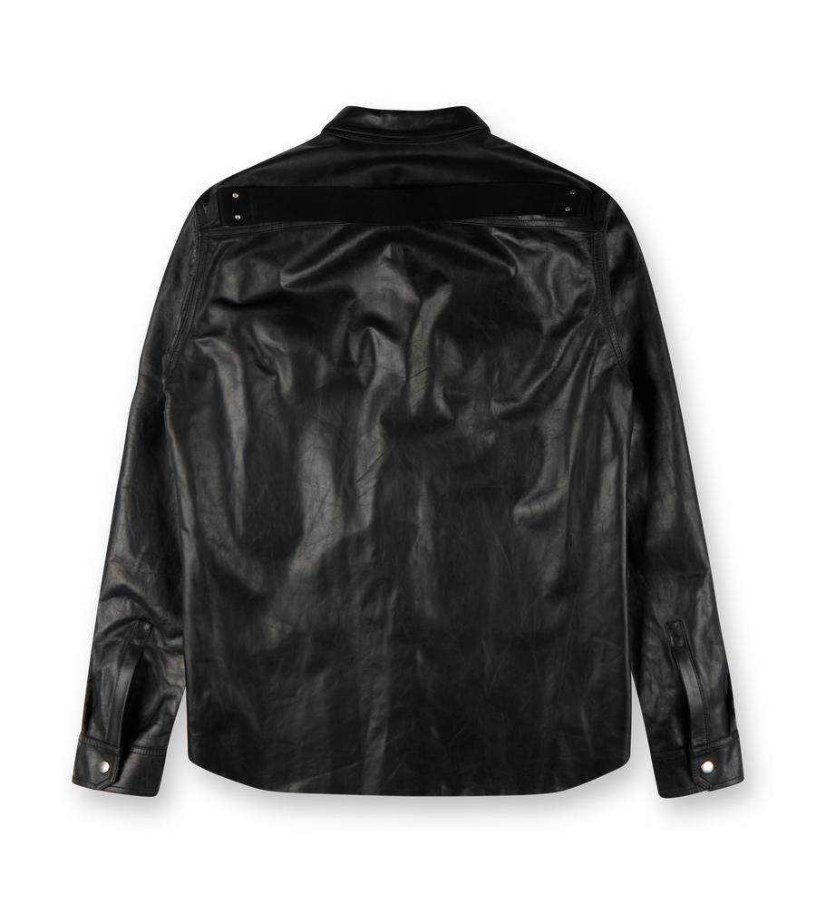 Leather Outershirt Jacket Black