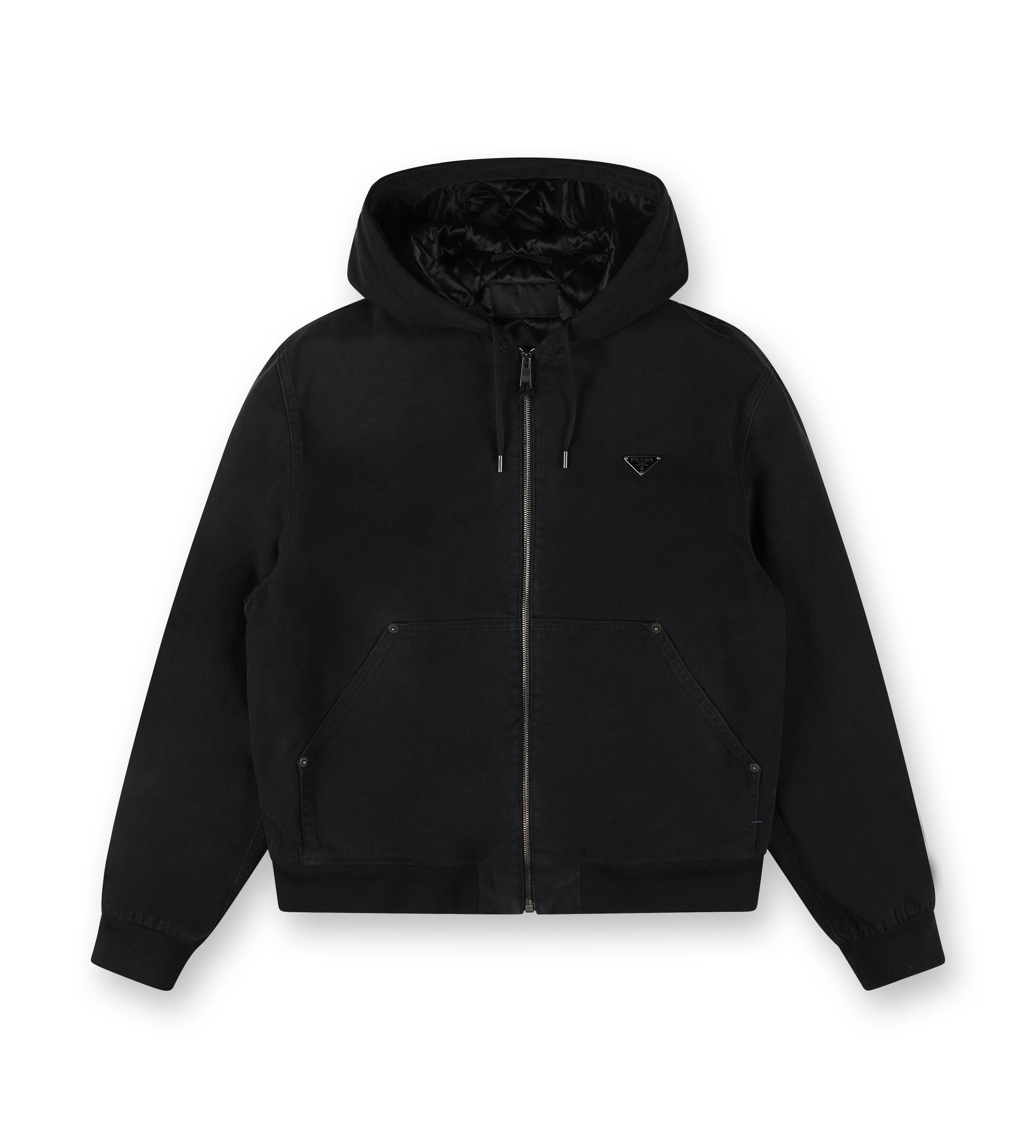 Denim Hooded Jacket Black