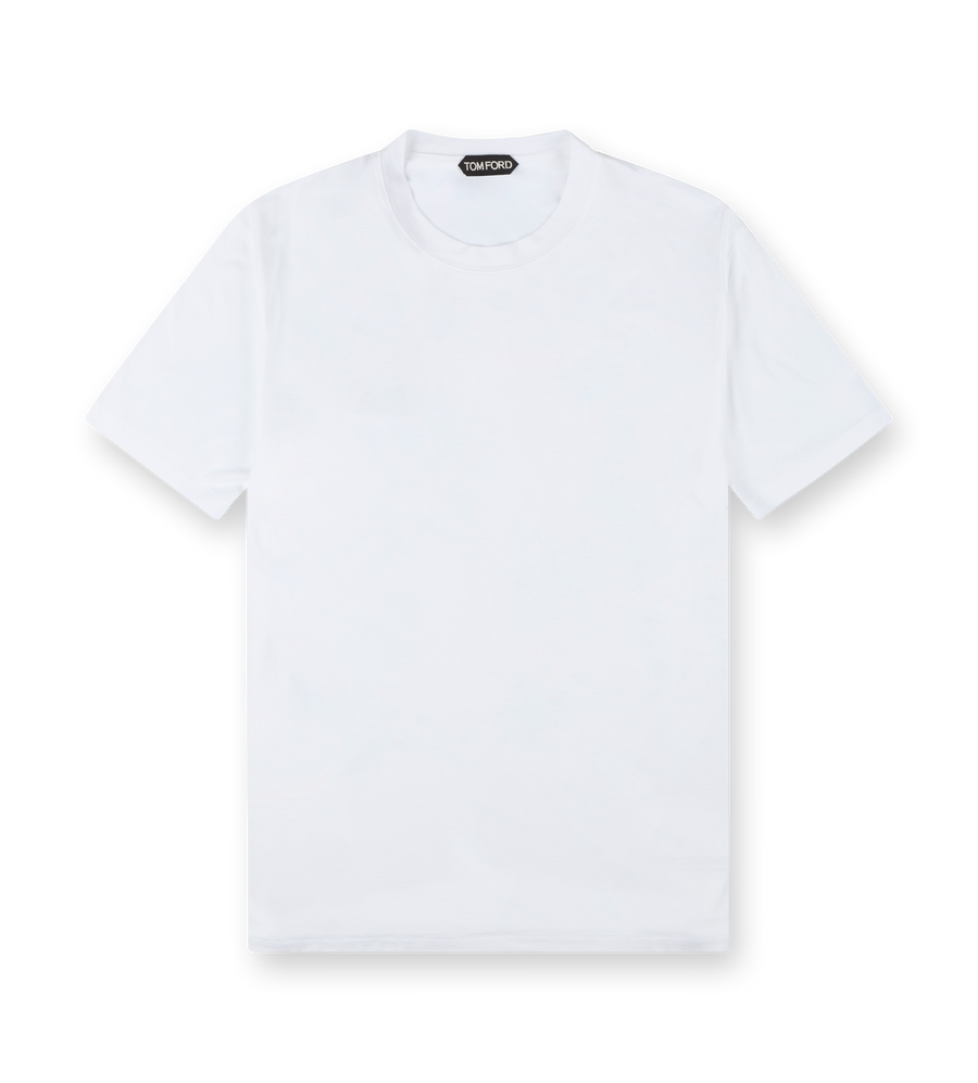 Cut and Sewn Crew Neck Knitted T-shirt White Chalk
