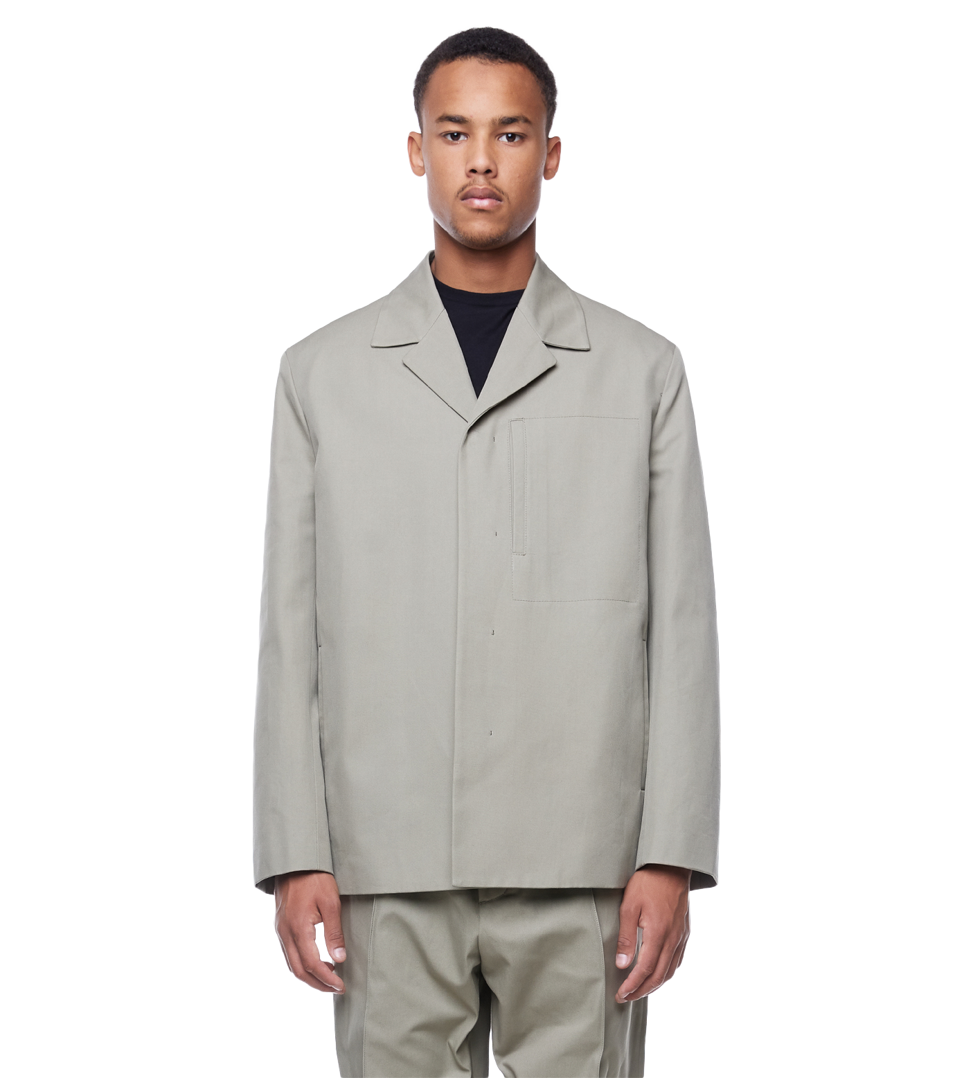 Long-sleeved Cotton-wool Jacket Khaki