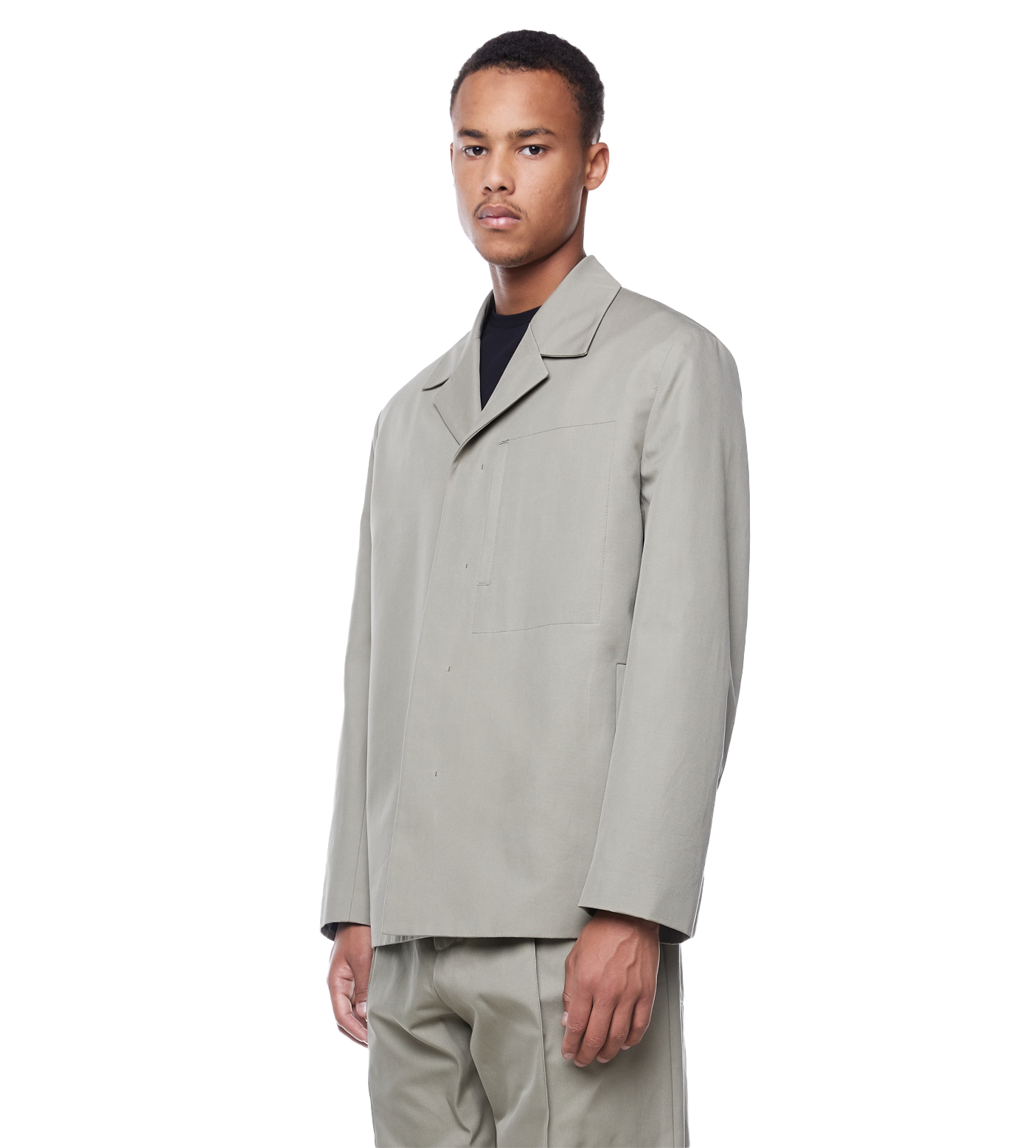 Long-sleeved Cotton-wool Jacket Khaki