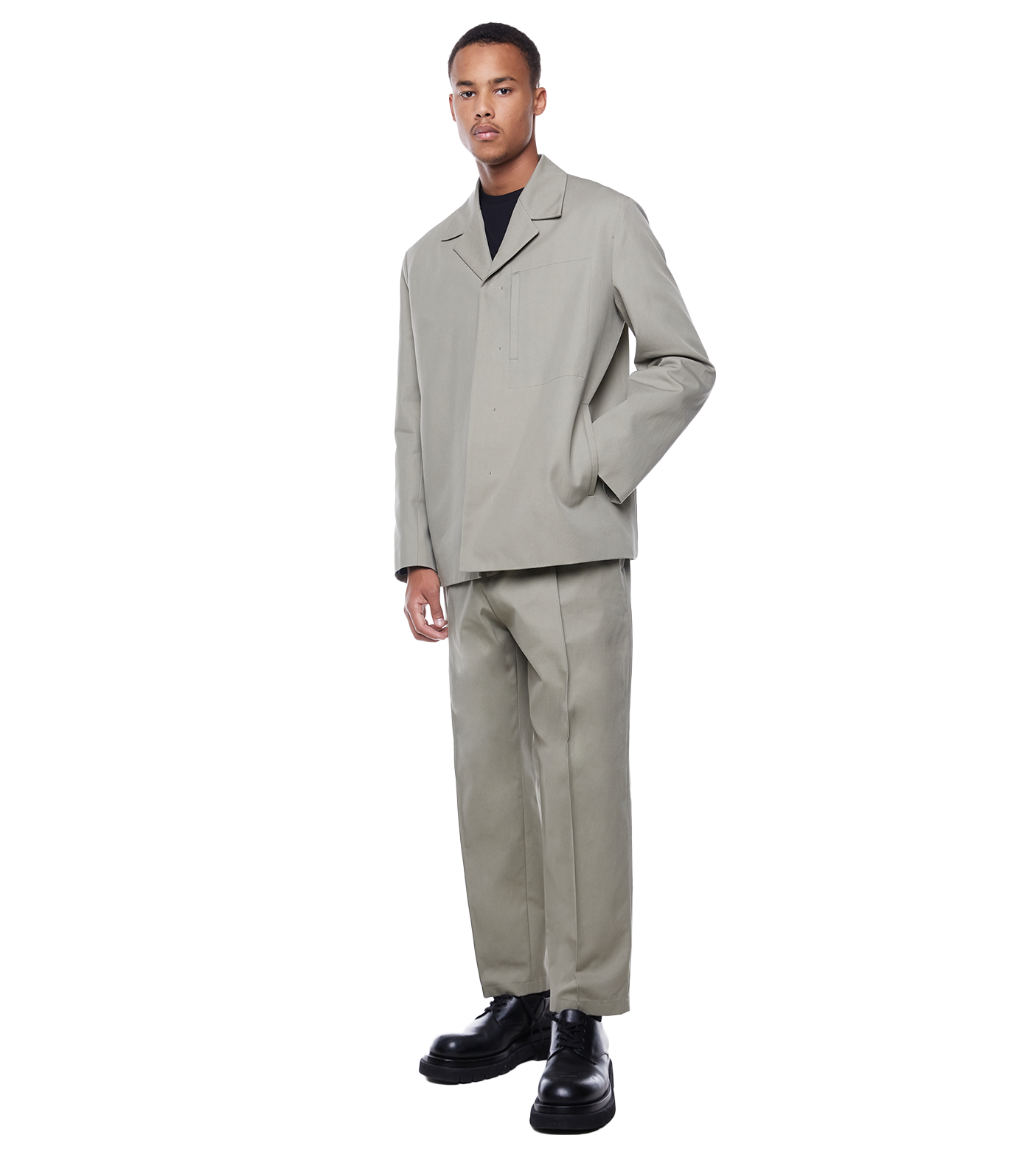 Long-sleeved Cotton-wool Jacket Khaki