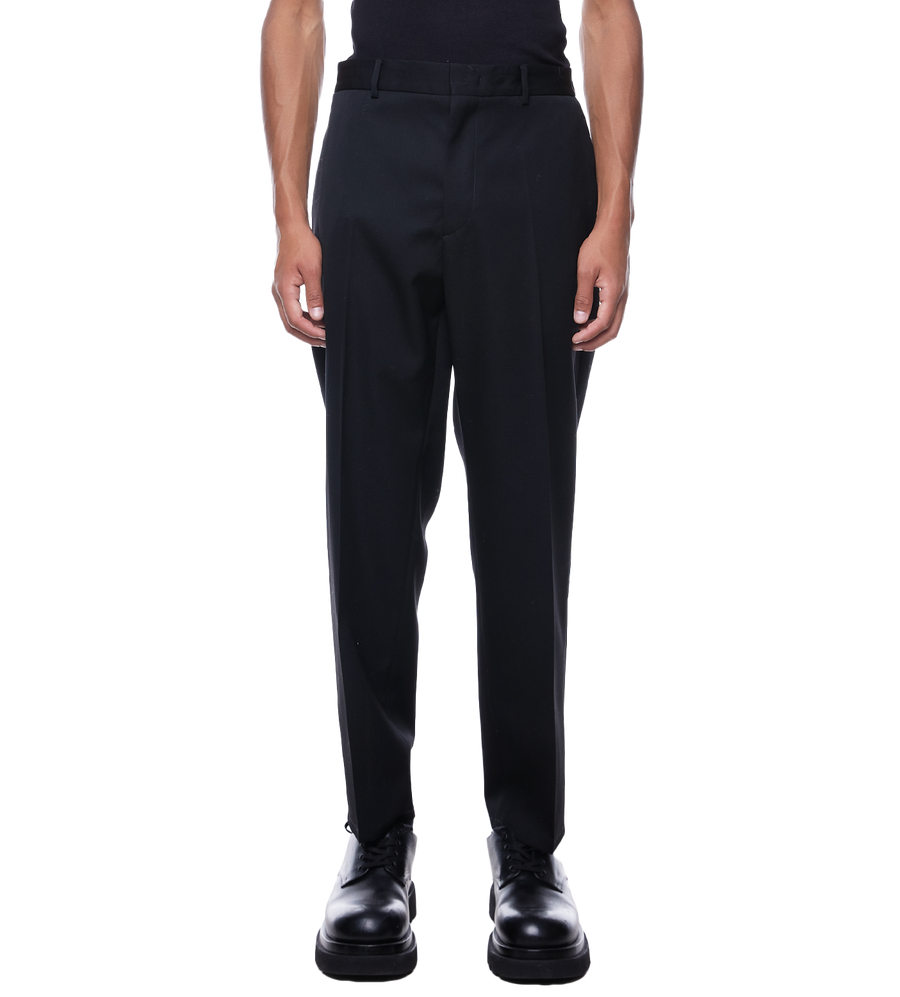 Straight-leg Wool Trousers Black