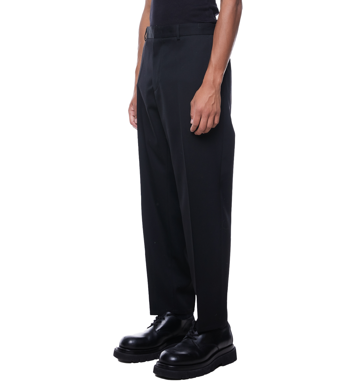 Straight-leg Wool Trousers Black