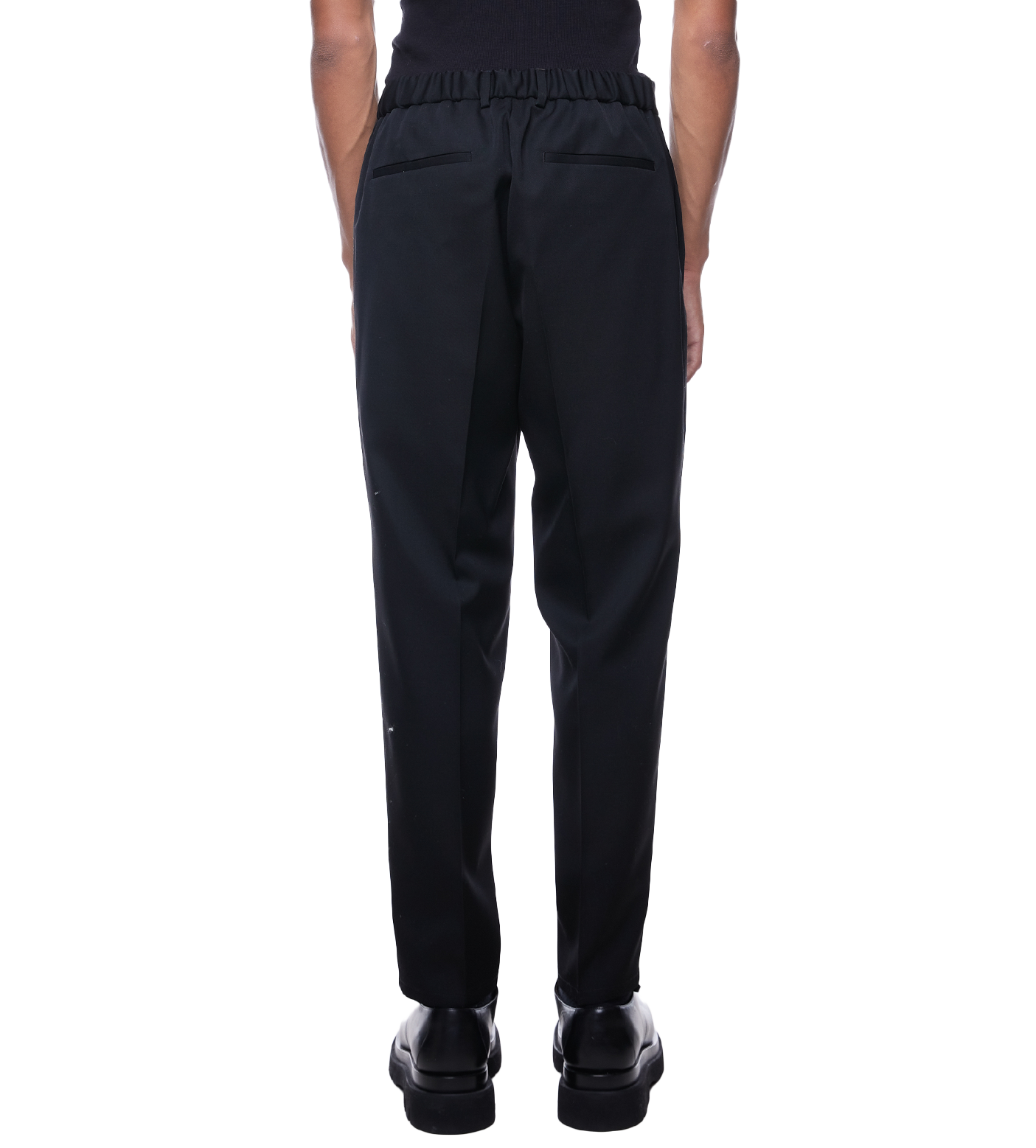 Straight-leg Wool Trousers Black