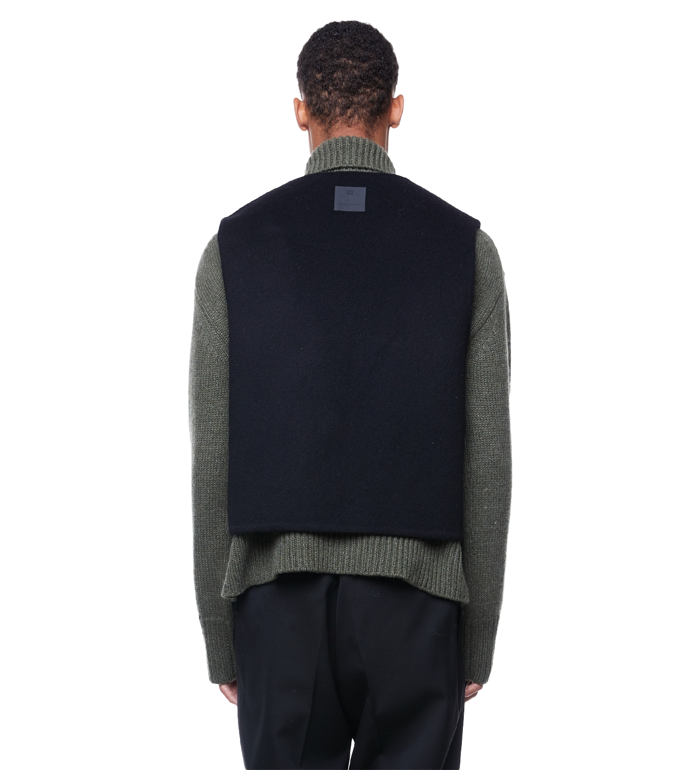 Double Face Wool Waistcoat Black