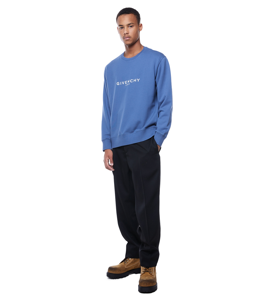 Reverse Print Sweater Military blue