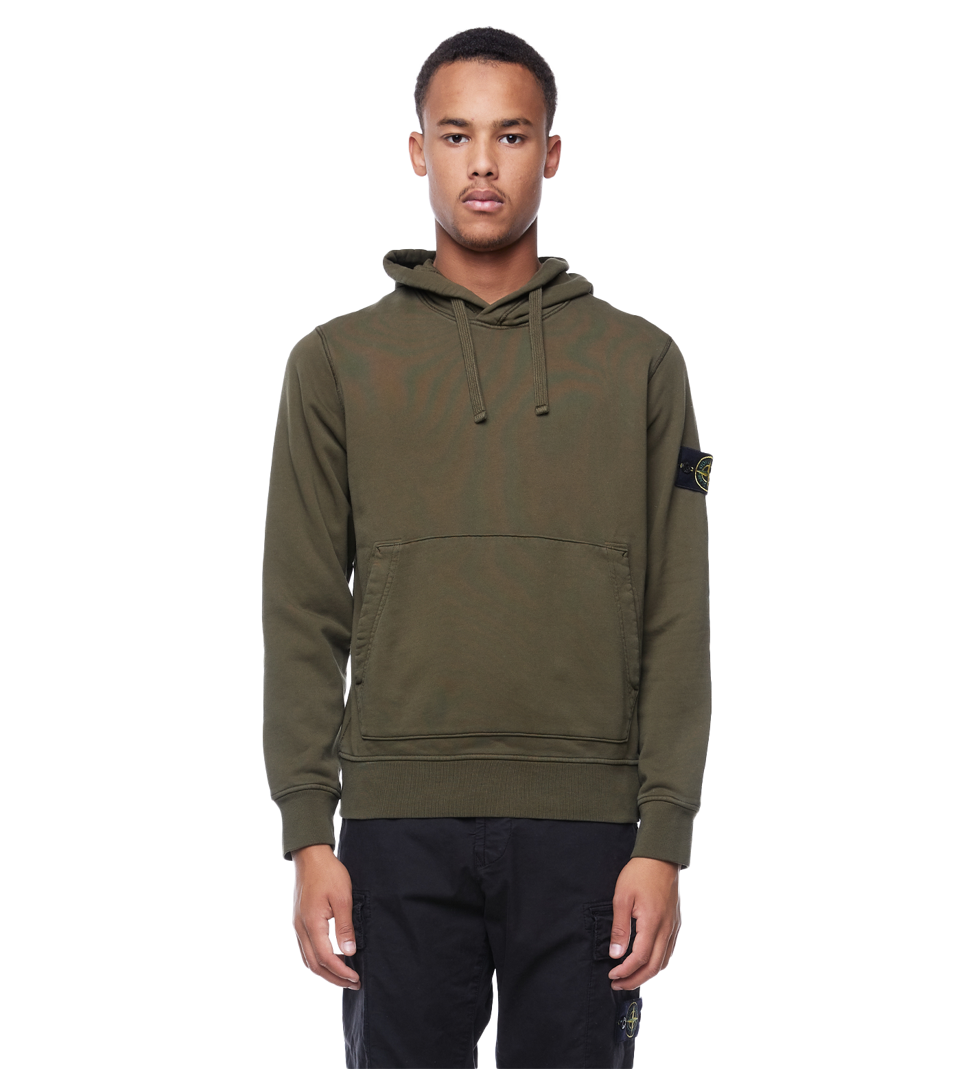 Compass-patch Pullover Hoodie Green