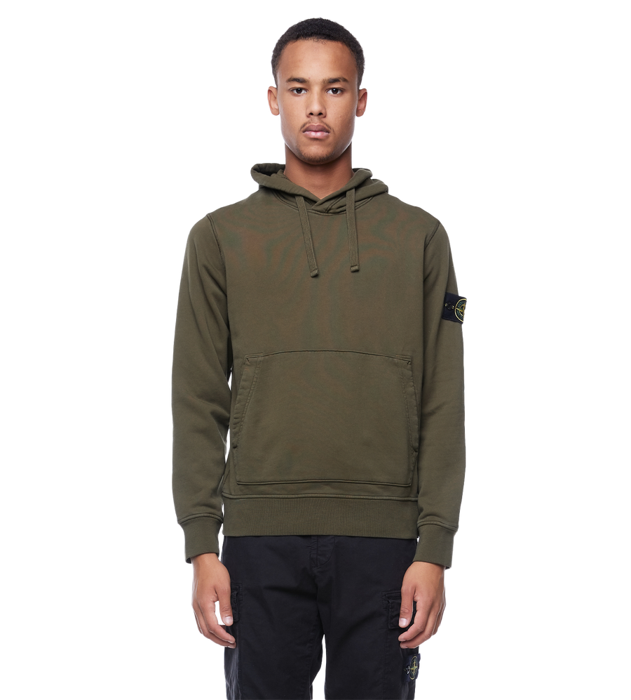 Compass-patch Pullover Hoodie Green