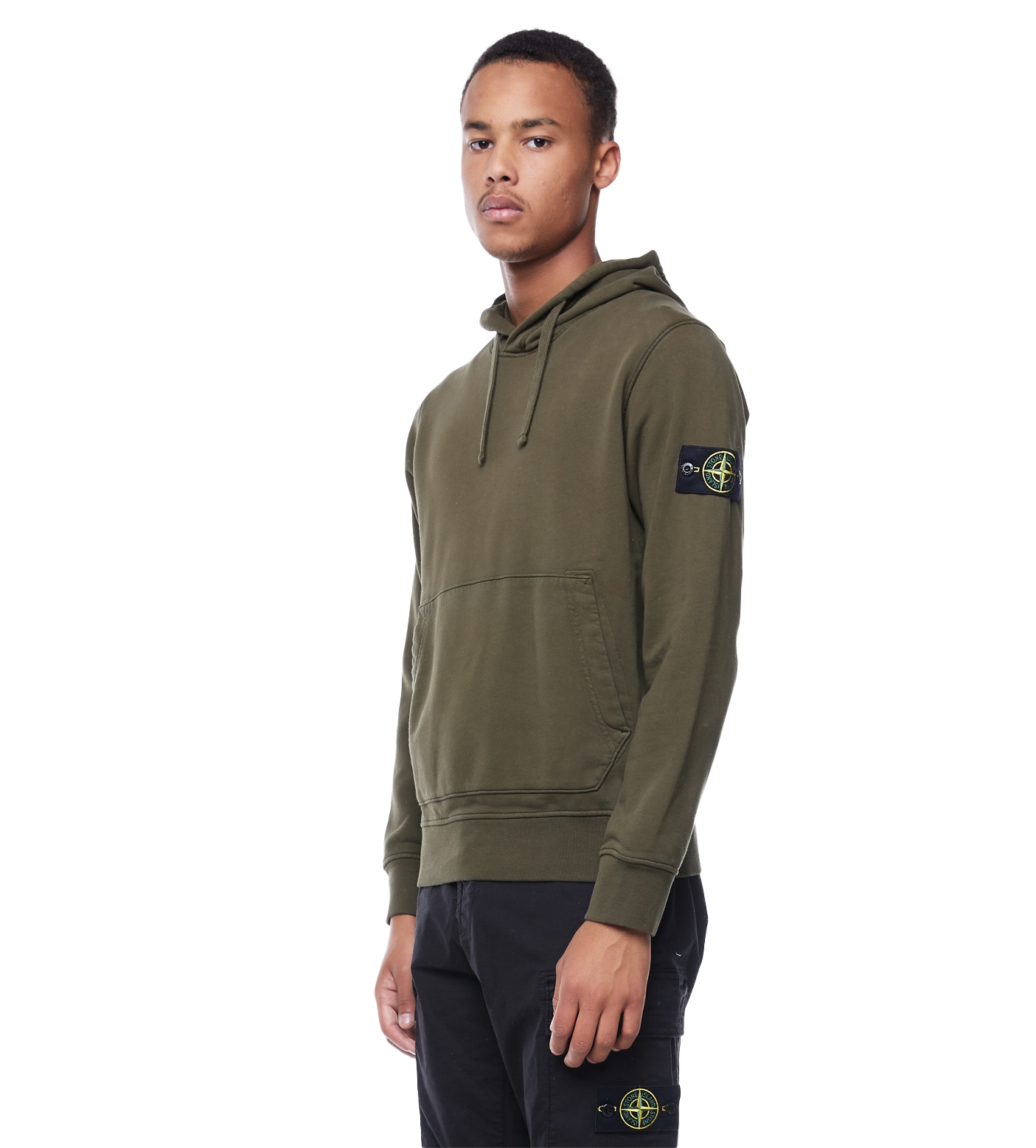Compass-patch Pullover Hoodie Green