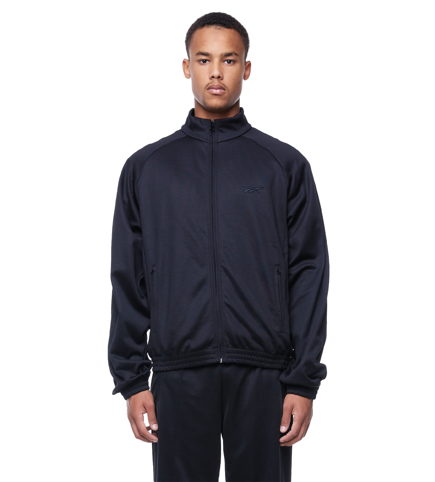 Piped-trim Track Jacket Black