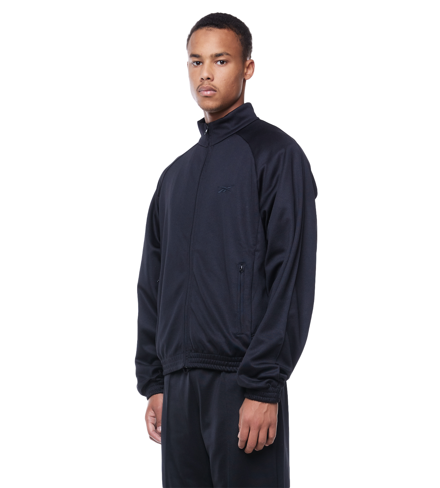Piped-trim Track Jacket Black