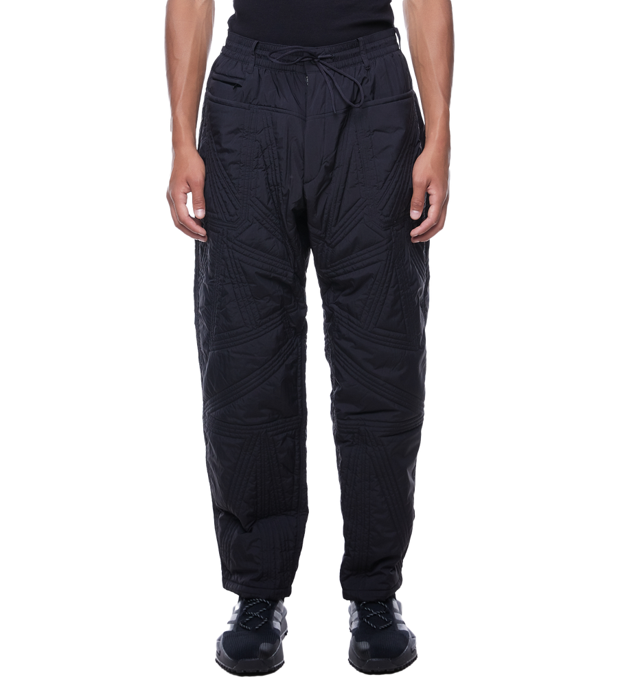 Quilted Cotton Track Pants Black