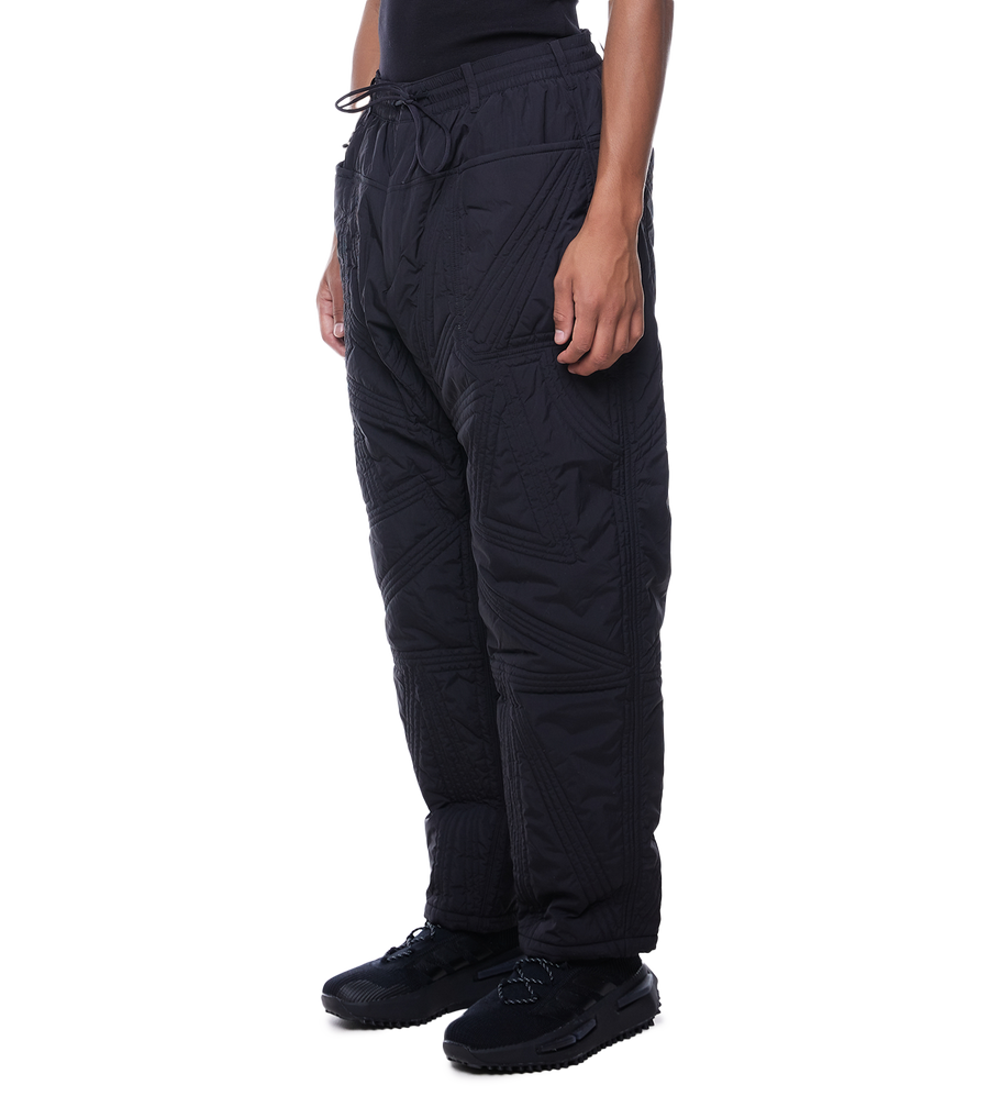 Quilted Cotton Track Pants Black