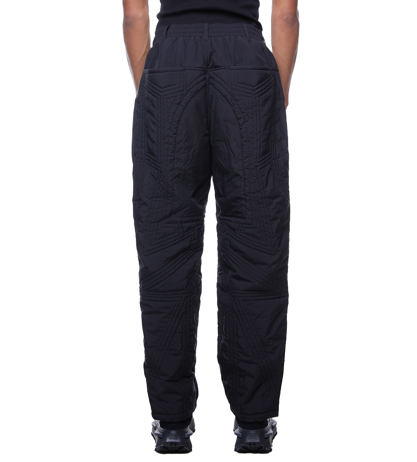 Quilted Cotton Track Pants Black