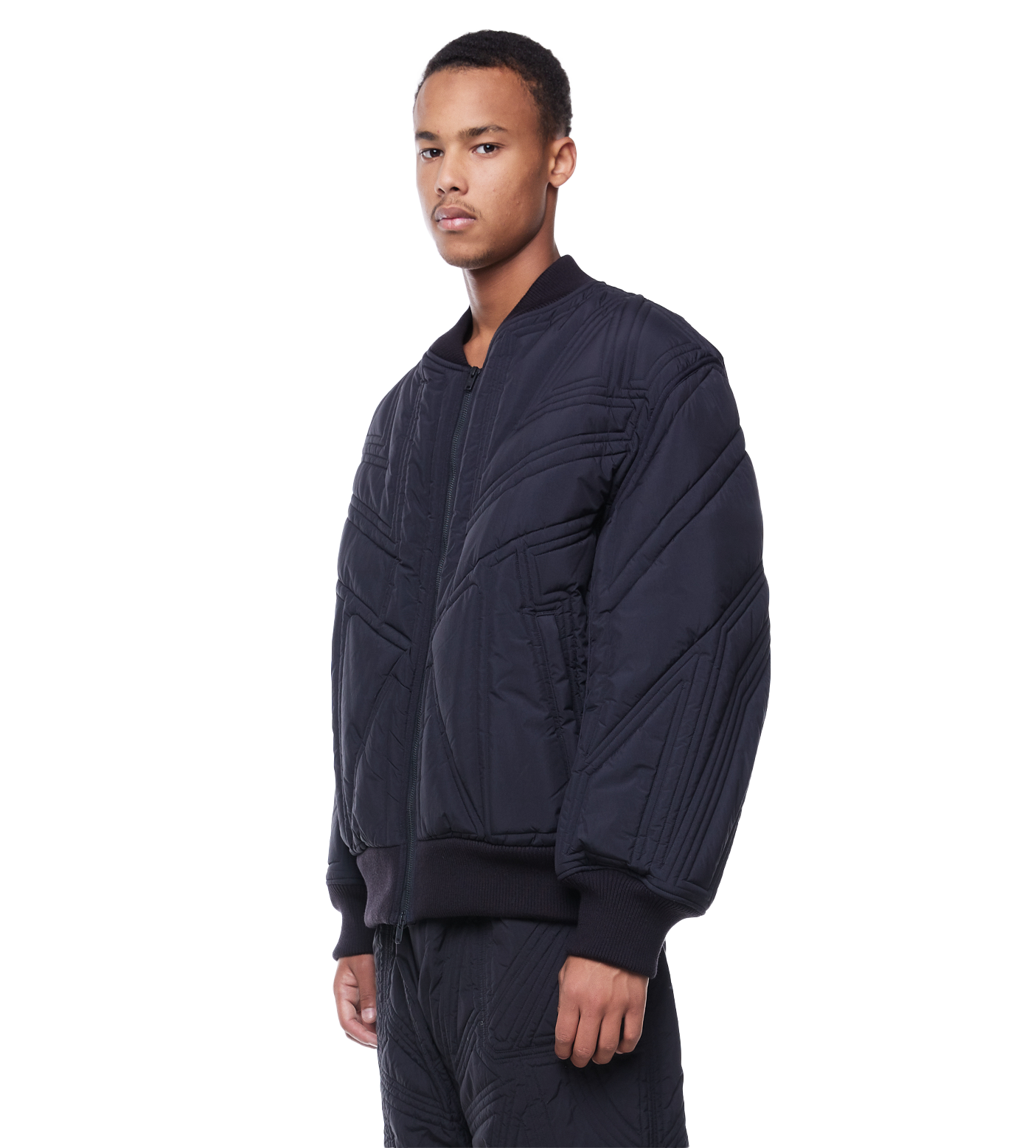 Quilted Bomber jacket Black