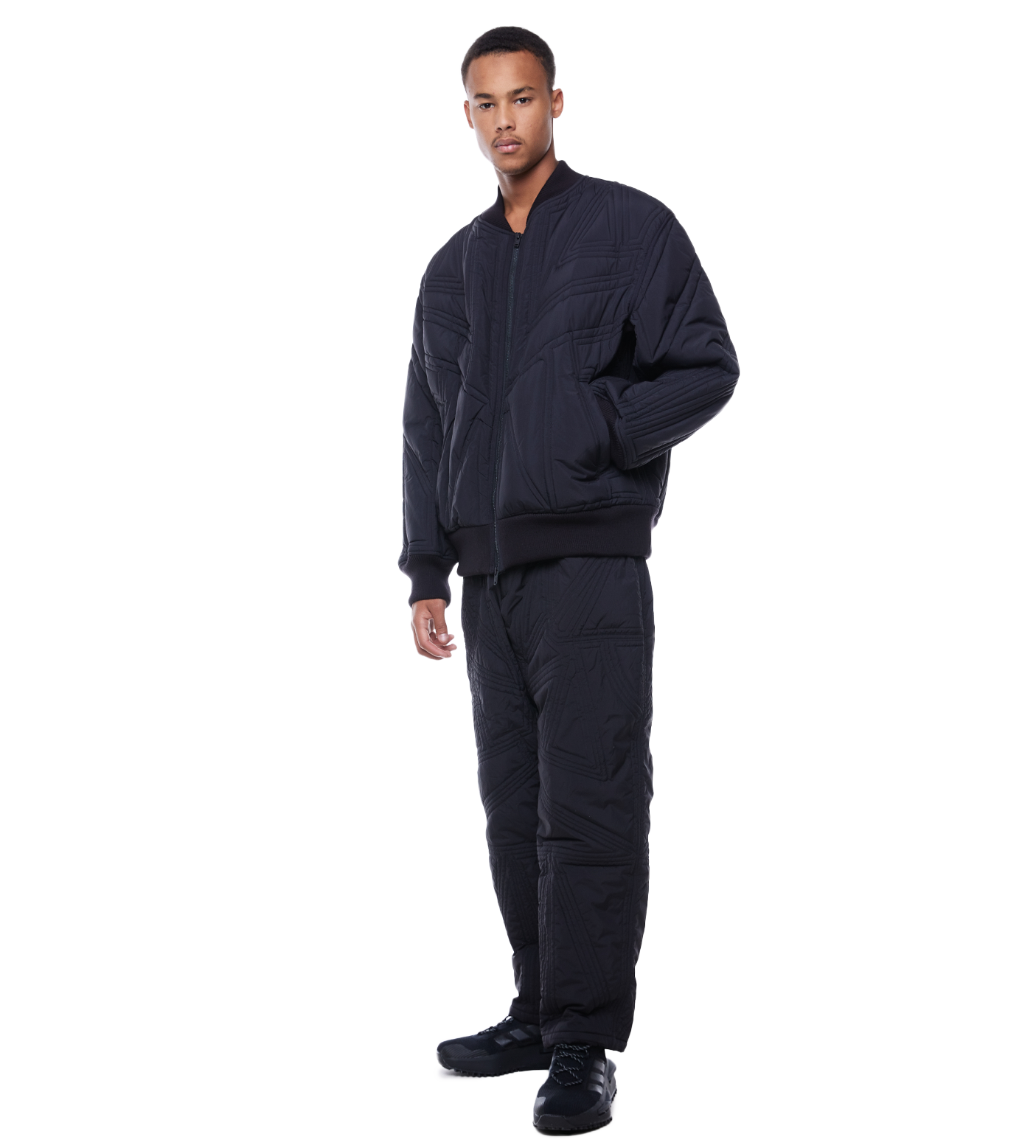 Quilted Bomber jacket Black