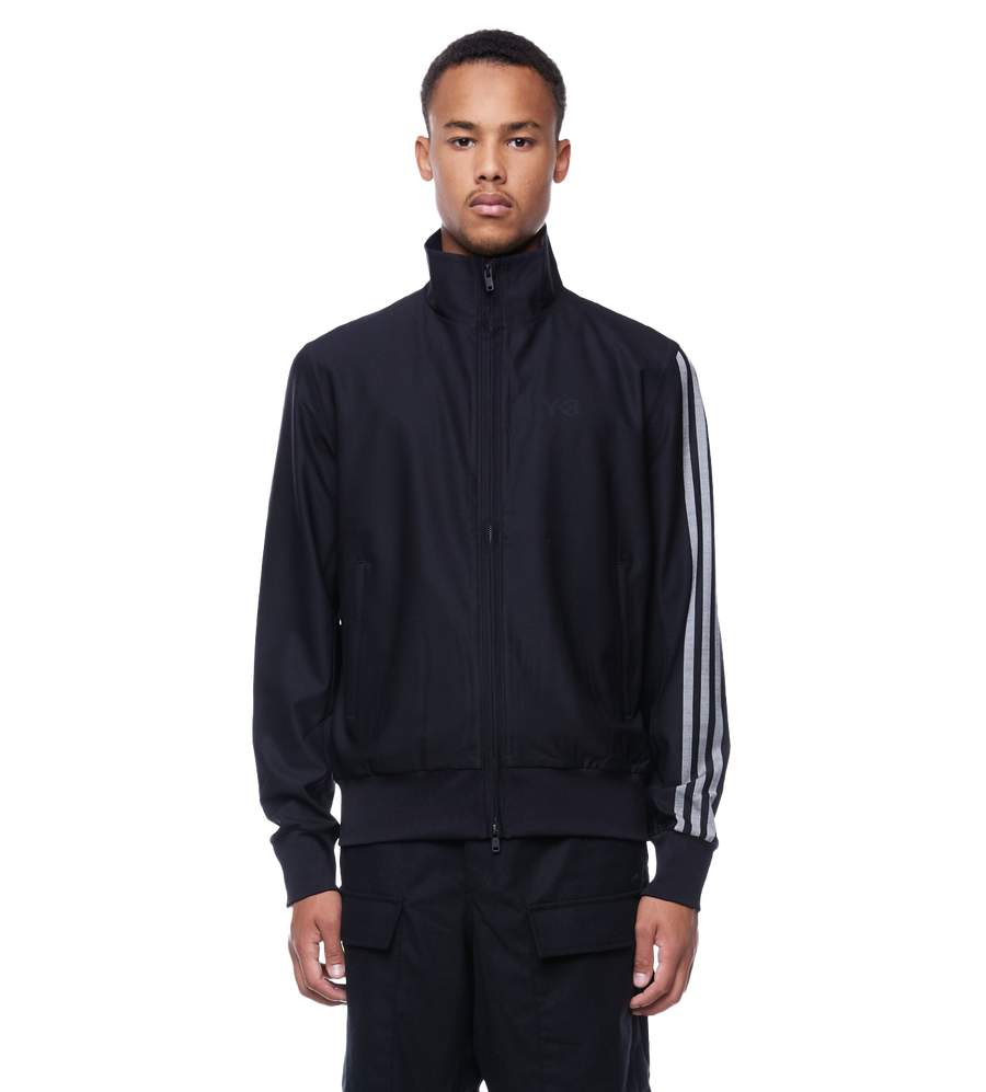 Funnel Neck Zip-up Track Jacket Black