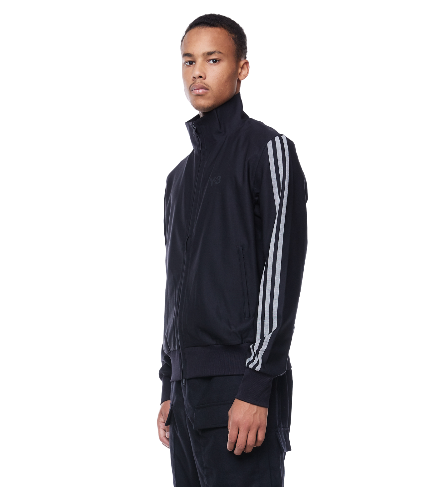 Funnel Neck Zip-up Track Jacket Black