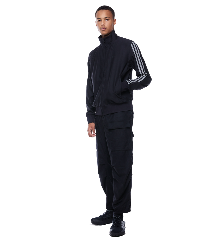 Funnel Neck Zip-up Track Jacket Black