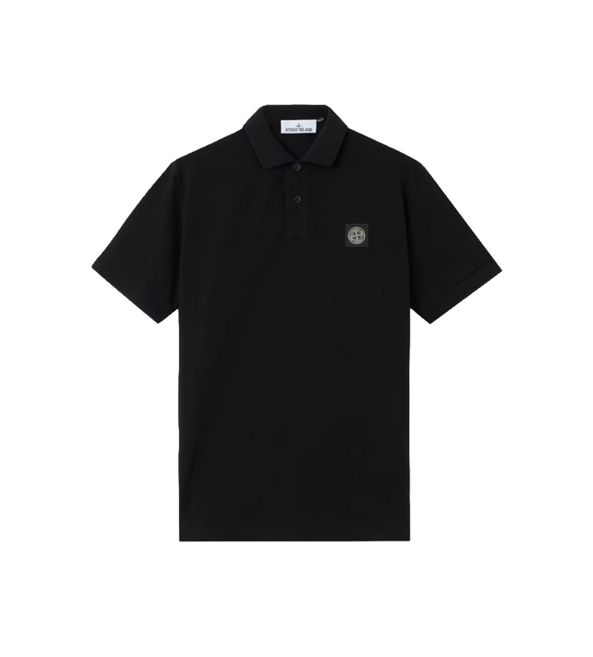 Organic Cotton Piqué Stretch Polo Shirt Black