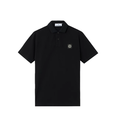 Organic Cotton Piqué Stretch Polo Shirt Black