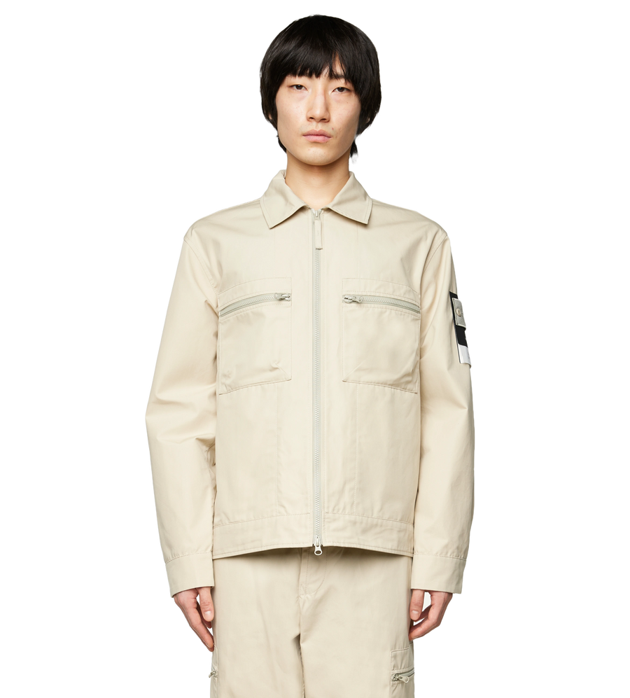 Compass-patch Classic Collar Jacket Beige