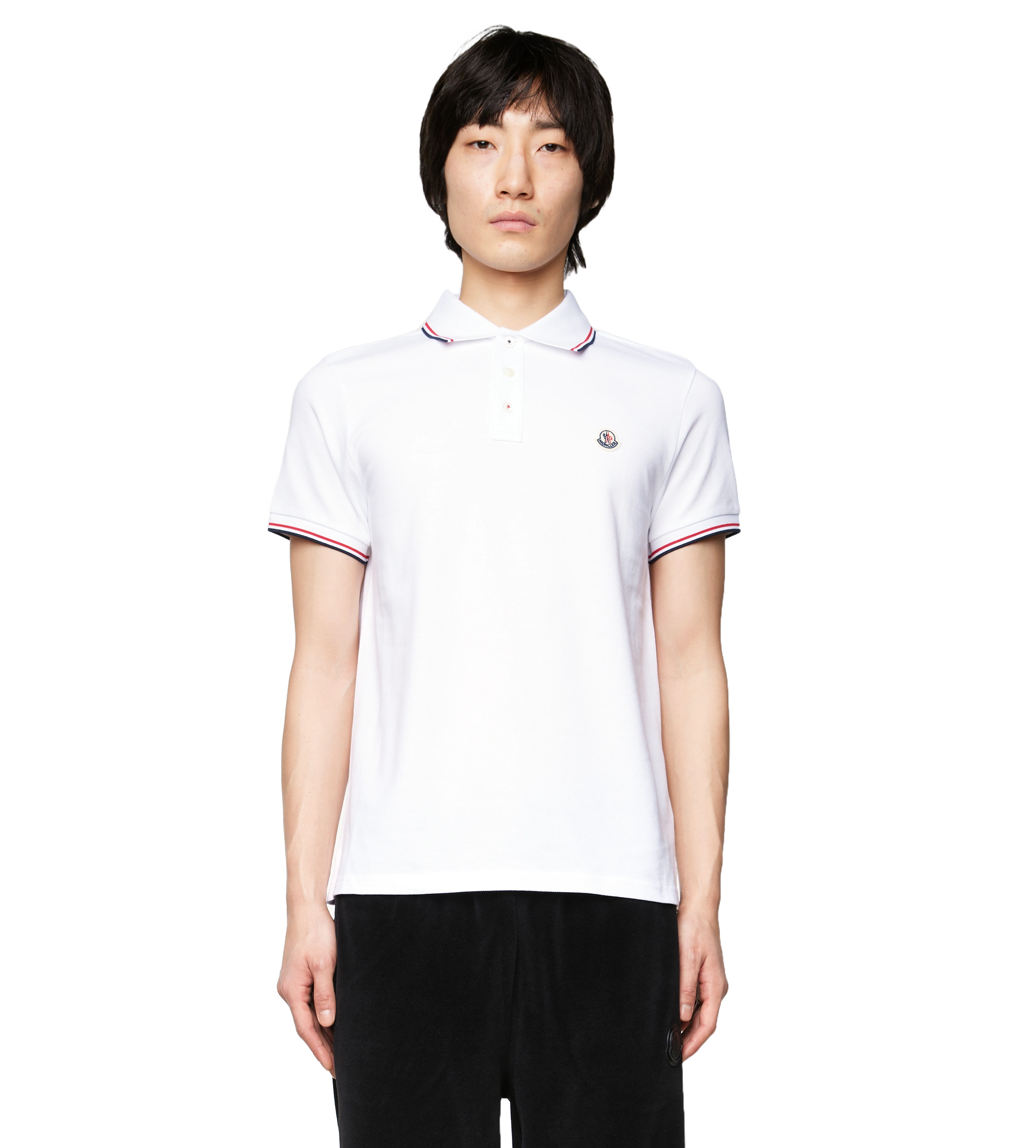 Logo Patch Short Sleeve Polo Shirt White