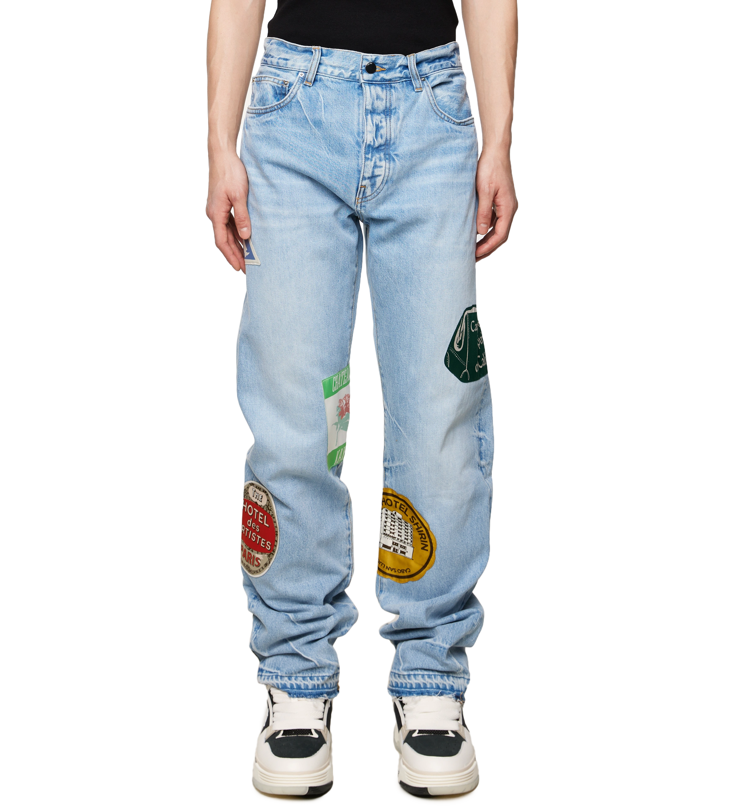 Patched Straight Jeans Perfect Indigo