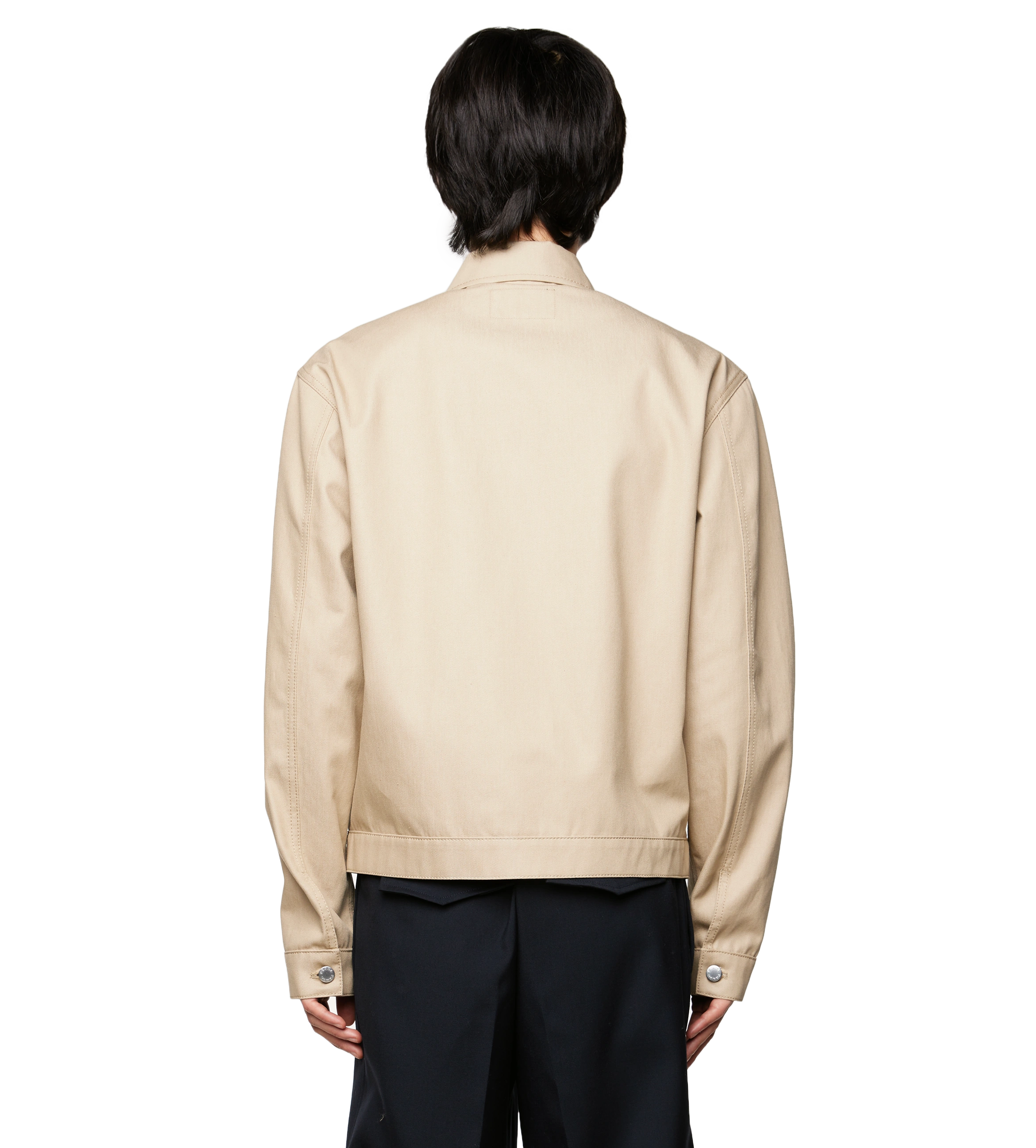 Cotton Zipped Shirt Denim Khaki