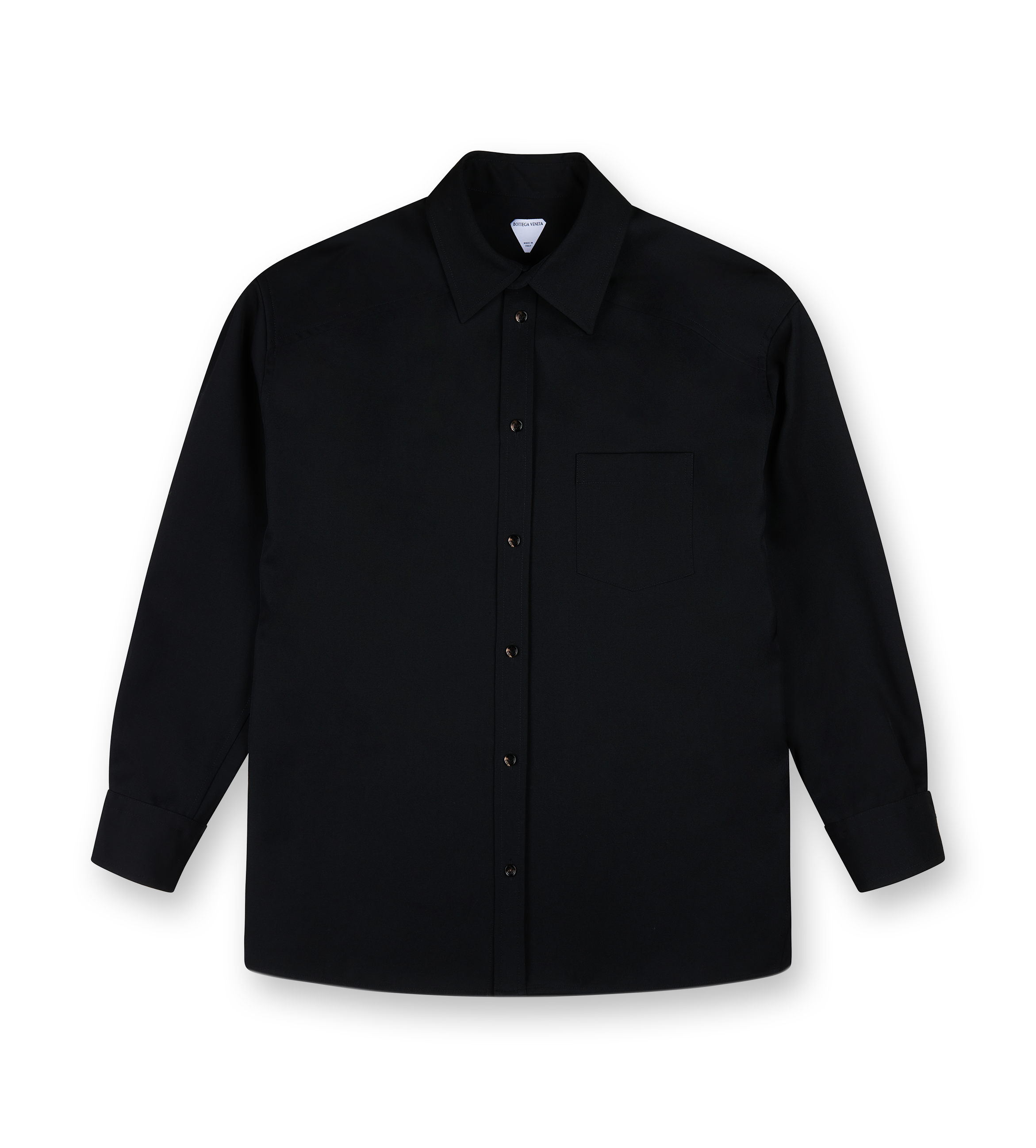 Wool Broadcloth Shirt Black