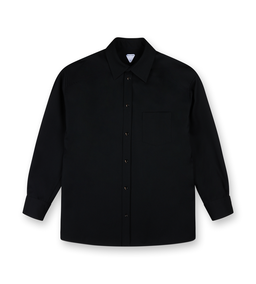Wool Broadcloth Shirt Black