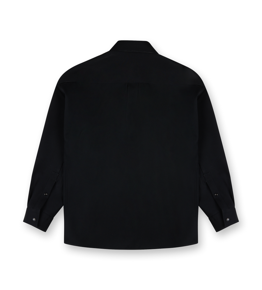 Wool Broadcloth Shirt Black