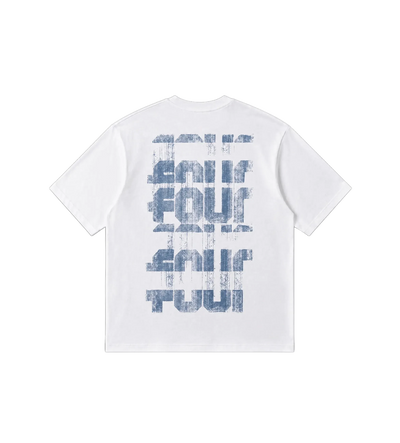 Painted Logo Boxy T-shirt White/ Soft Blue