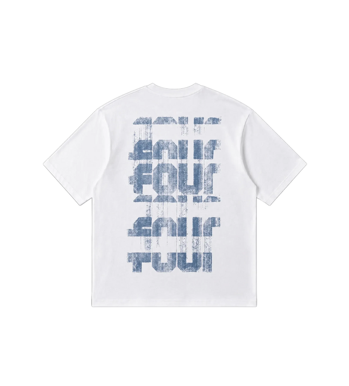 Painted Logo Boxy T-shirt White/ Soft Blue