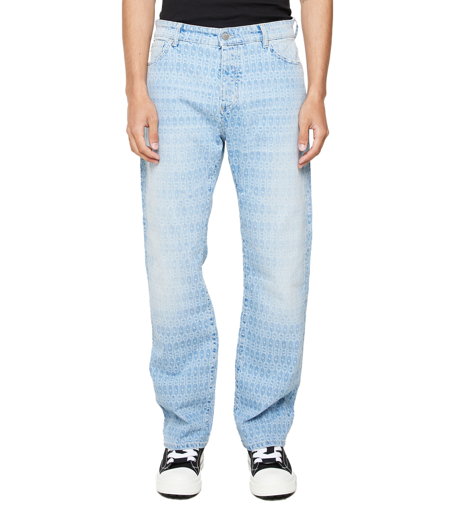 C5 Denim Straight Fit Monogram Laser Light Wash