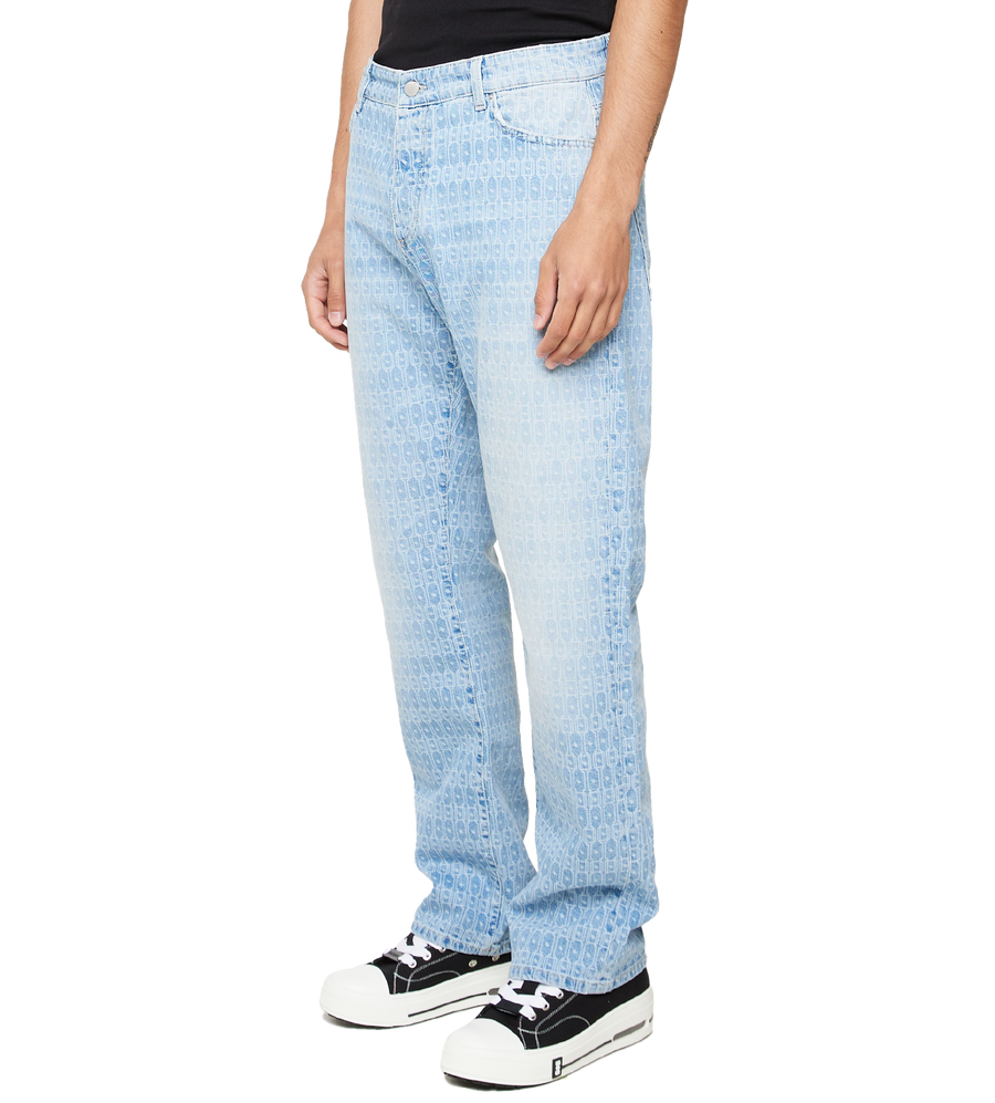 C5 Denim Straight Fit Monogram Laser Light Wash