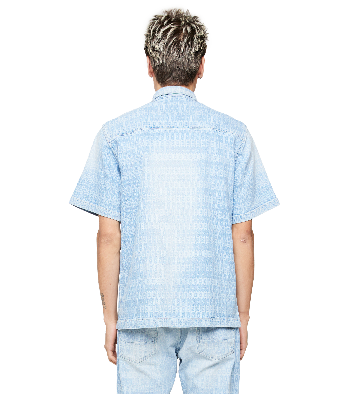 C5 Denim Shirt Monogram Laser Light Wash